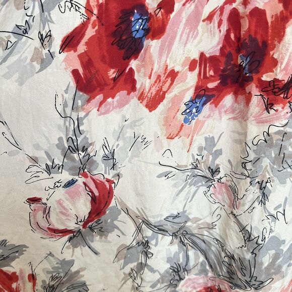 Cabi 399 Gypsy Size Large Watercolor Floral 100% Silk Flowy Dolman Blouse Top - Picture 3 of 10